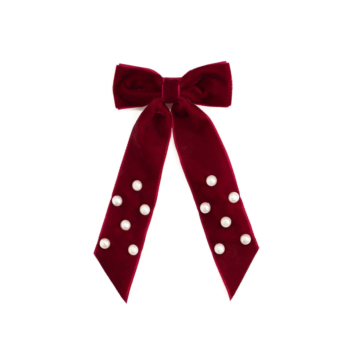 Ruby Red Velvet Bow Clip
