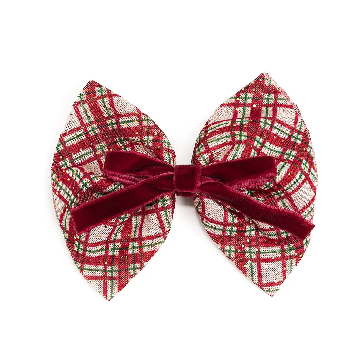 Christmas Plaid Bow Clip